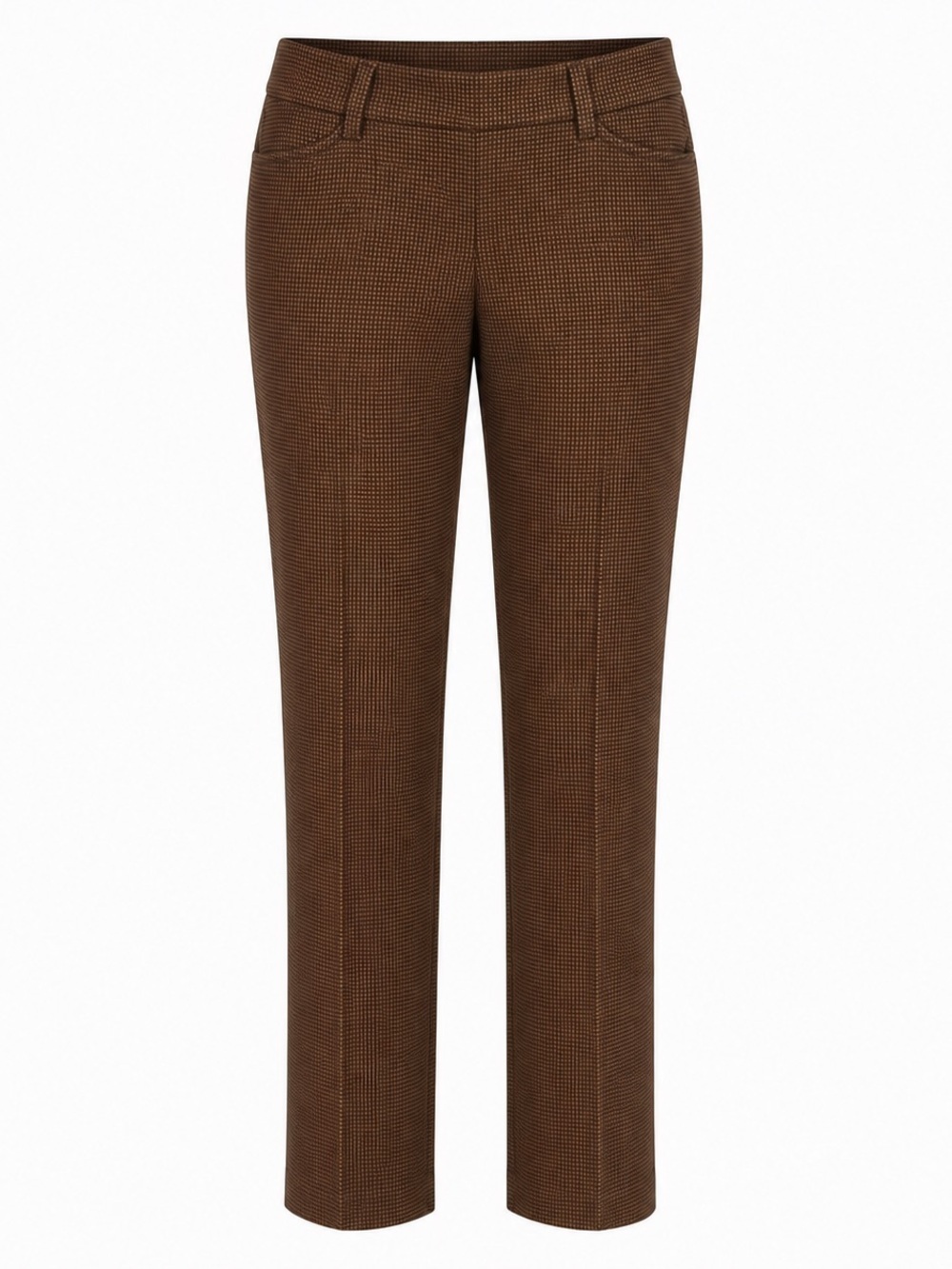 NWT Rafaella Stretch Pants Women’s Size 8 Rich Khaki Houndstooth Straight Leg